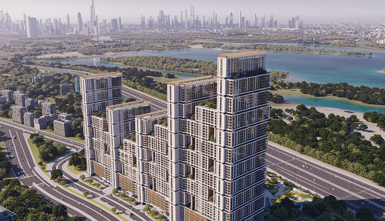 aerial view of a skyscraper in dubai